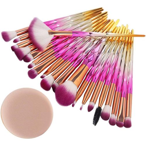 Pinceaux Maquillage Professionnel,Sets De Pinceaux De Maquillage Kit Pinceaux Maquillage Pinceau De Maquillage Diamant 20 Pcs Pinceau Fond De Teint Blush Poudre Contouring Yeux Lèvres Visage 