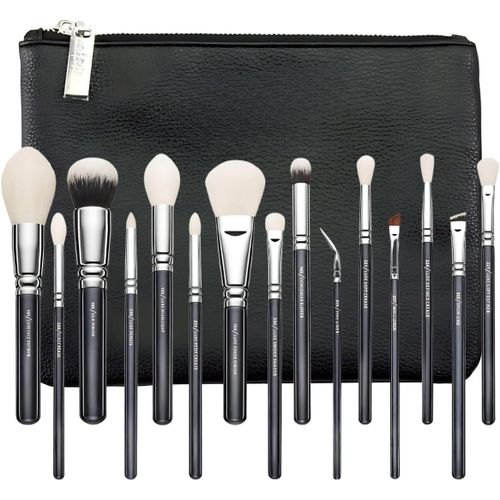 Lot De 15 Pinceaux De Maquillage Professionnels-Avec Étui,Pinceaux Pour Le Visage,Les Yeux,Le Contour Et L'ombre,Kit Complet D'accessoires De Beauté 