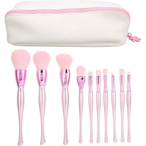 Ensemble De Pinceaux De Maquillage,10pcs Fard À Paupières Blusher Highlight Powder Brush Set Outils De Beauté Professionnels Cosmétiques Essentiels Pour Fille Femmes 