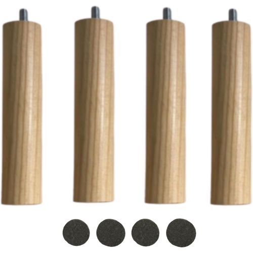 Mobiarioclichi Pieds De Sommier En Bois Massif Pour Base Tapissée Avec Vis M10 Différentes Dimensions Et Couleurs 4 Pièces De 20cm Naturel