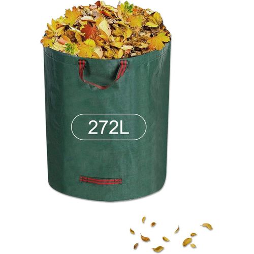 Sac À Déchets De Jardin,1 × 272 L,Avec Poignées,Sac À Feuilles,Autoportant,4 Poignées,Stable,Robuste Et Pliable,Sac À Déchets De Jardin Stable,Sac À Déchets Verts,Pliable Pour Herbe,