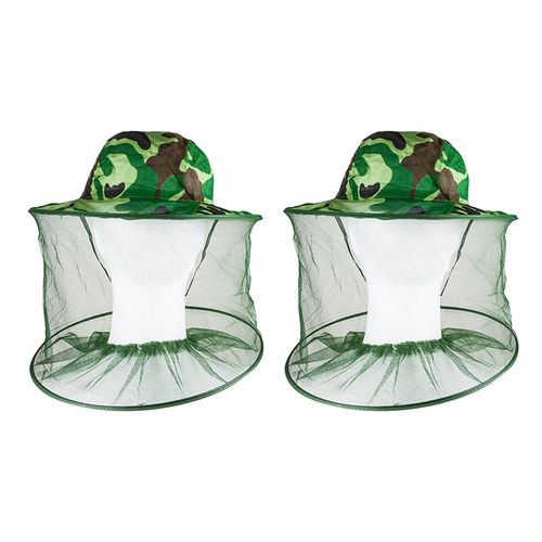 2x Apiculteur Anti Moustique Masque Casquette Chapeau D'abeille Bug Insecte Mouche