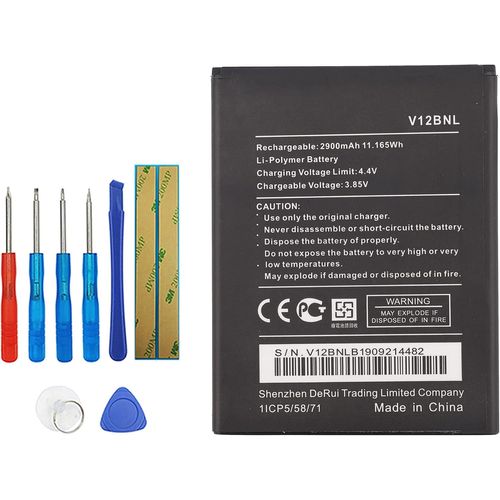 Wiko V12bnl Batterie De Rechange Compatible Avec Wiko View Avec Kit D'outils Gratuit 2900 Mah