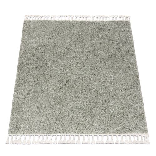 120x120 Cm Tapis Berber Carré 9000 Vert Franges Berbère Marocain Shaggy