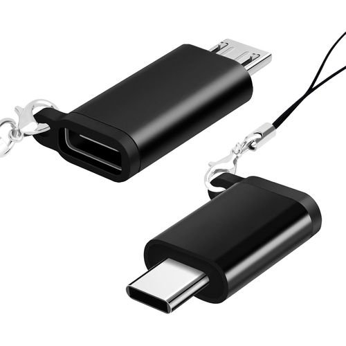 Adaptateur USB C vers Micro USB/Adaptateur Micro USB vers USB C 2 Pack, Type-C ou Micro USB OTG Adapter pour Ordinateur Portable, Tablette, Smartphone et Plus Encore