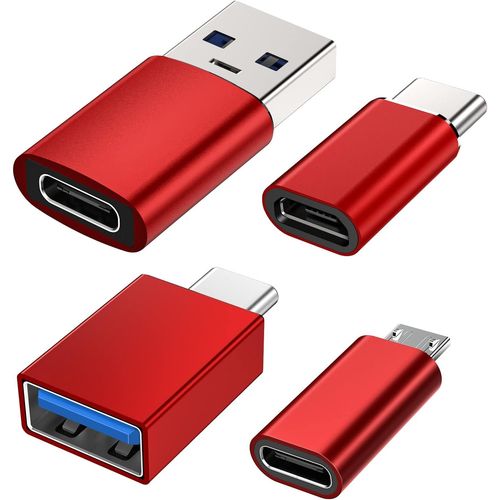 Adaptateur USB C Femelle vers USB Mâle, Adaptateur Micro USB vers USB C OTG Compatible avec iPhone, PC, Samsung Galaxy, iPad, Laptop, MacBook Pro, Google, AirPods