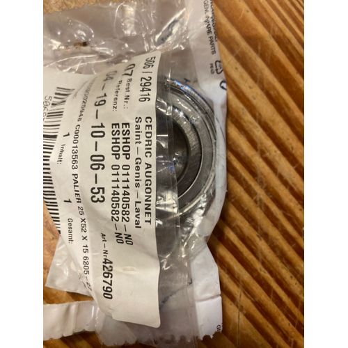 Roulement à billes étanche à la poussière Whirlpool Indesit C00013563 lave-linge - palier 25 X52 x 15 6205-2Z