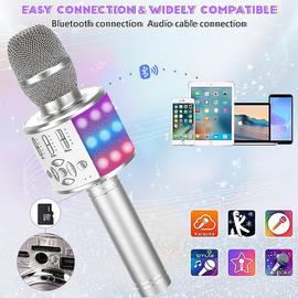 Ankuka Microphone Bluetooth sans fil pour karaoké pour Android/iOS