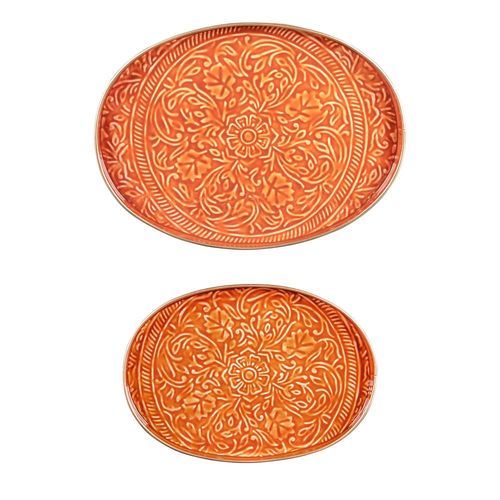 Set De 2 Plateaux Ovales Tosca Orange