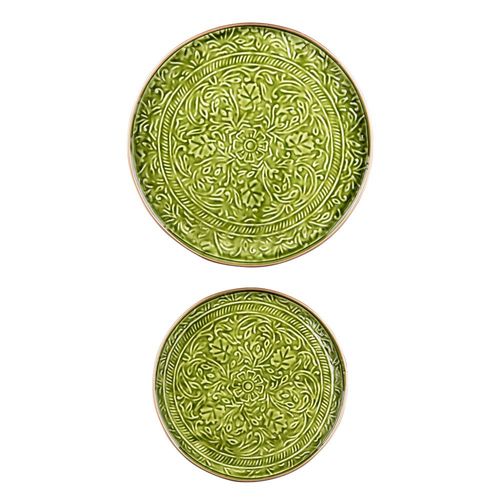 Set De 2 Plateaux Ronds Tosca Vert