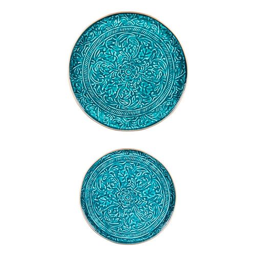 Set De 2 Plateaux Ronds Tosca Bleu