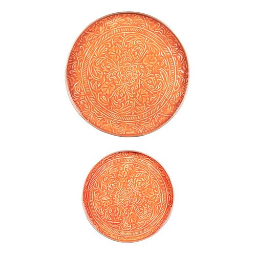Set De 2 Plateaux Ronds Tosca Orange