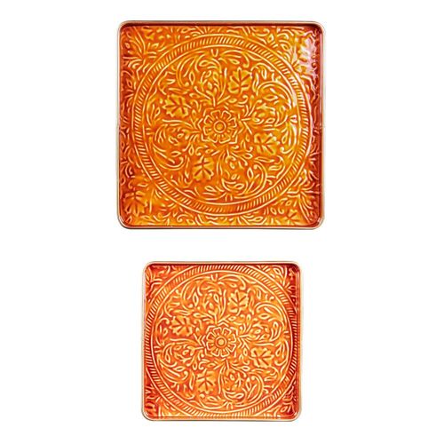 Set De 2 Plateaux Carrés Tosca Orange