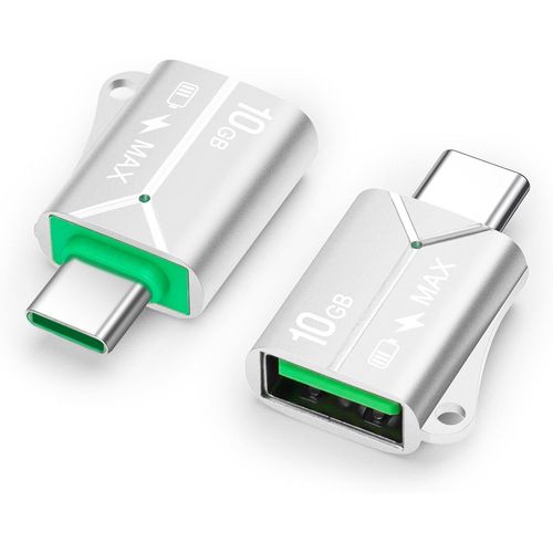 Adaptateur USB C vers USB (2 Pack), Adaptateur USB-C Mâle vers USB 3.0 Femelle Compatible avec iPhone 15 Series/iPad/iMac/MacBook Pro et Thunderbolt 4/3 Devices (Argent)