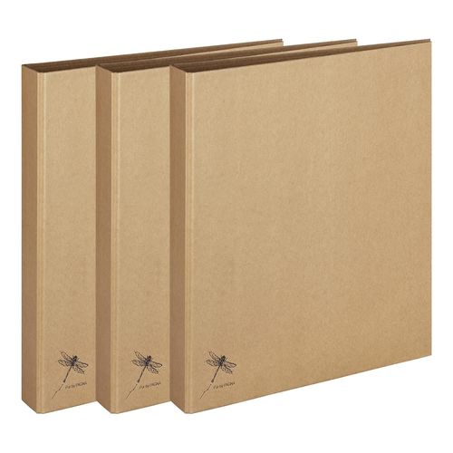 Pagna Lot De 3 Classeurs 2 Anneaux 13 Mm "Pur" A4 Dos 35 Mm Naturel