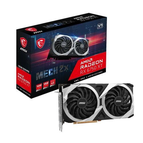 Msi Radeon Rx 6750 Xt Mech 2x 12g Carte Graphique Amd 12 Go Gddr6