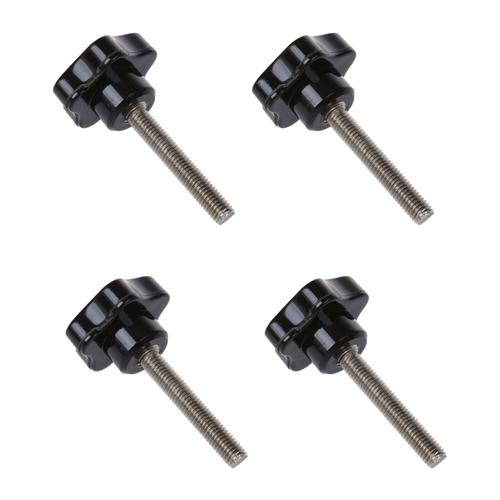 4 pi¿¿ces M8 x 50 mm Filetage Remplacement Star Bouton ? Main Vis de Serrage Noir Ton Argent