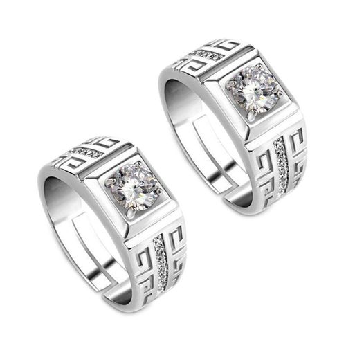 2 Pcs ?L¿¿Gant Diamant Bague En Cristal Ouvert Anneaux De Mariage Pour Gar?Ons-Il Peut ?Tre R¿¿Glable