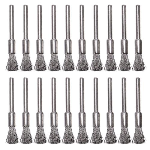 20 Pieces en Acier Inoxydable Pinceau Metallique pour Stylo 1/4 Pouce (6 mm) 532 ?r1/8 Pouce (3mm) Queue pour