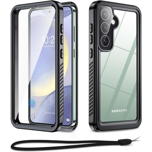Coque Pour Samsung Galaxy S24 Etanche, Ip68 Étanche Antichoc Coque 360 Intégrale Protection Militaire Chantier Waterproof Case Pour S24 Avec Protection Camera, Noir