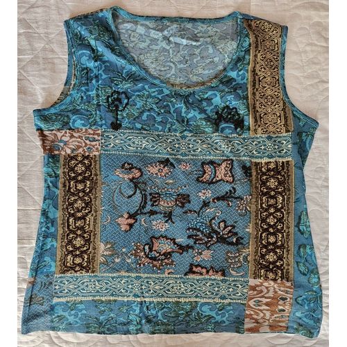 Débardeur T-Shirt Sans Manches Ethnique Perles 48