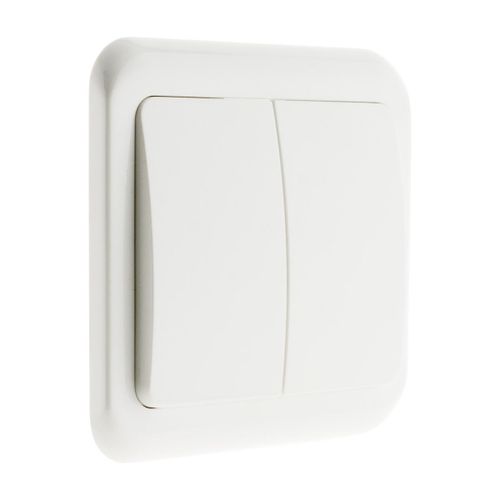 Interrupteur double encastré Antaria - blanc - Zenitech