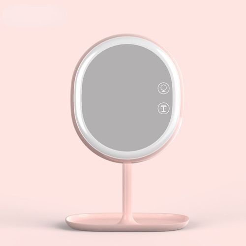 Miroir De Maquillage Led Ique Table,Lampe De Bureau,Chargement Intelligent,Lumière De Remplissage De Beauté- Pink[F55566]