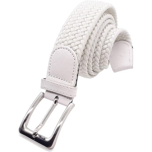 1 Ceinture Élastique Tressée Et Extensible Blanc Longueur Totale 115 Cm Et Largeur 3,5 Cm