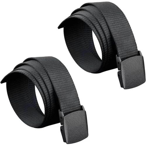 Ceinture Homme,Ceinture Travail Homme,Ceintures Homme,Ceinture Militaire,Ceinture Militaire Homme,Ceinture Homme Travail,Ceinture Tactique,Ceinture Sans Trou,Pas De Boucles Métalliques,Noir,2 Pcs