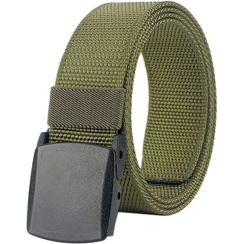 Ceintures Homme,Boucle En Plastique Sangle En Toile Militaire,Sans Métal Ceinture Réglable Pour Le Travail
