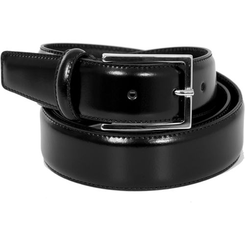 Ceinture Homme En Véritable Cuir Noir Brillant 35mm(90cm Tour De Taille-105cm Longueur Totale)