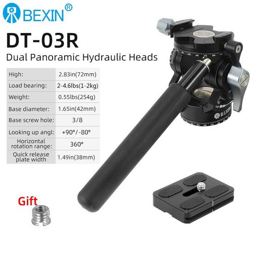 Mini tête de trépied vidéo DT-02S/03,Structure à Double panorama,légère et compacte,pour appareil photo DSLR- DT-03R-A193