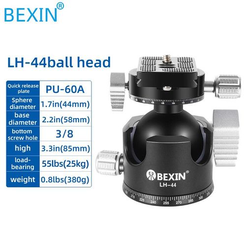 BEXIN-Trépied à rotule en alliage d'aluminium pour appareil photo reflex numérique LH28/LH32,avec vis de 3/8 - LH-44-B4776