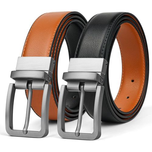 Ceinture Homme,Ceinture Pour Hommes Sans Boucle,Ceinture Homme Cuir Avec Boucle À Cliquet Automatique,Ceinture Homme Cuir De Réglable(110cm)