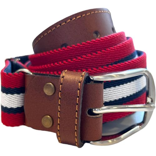 Ceinture Pour Homme Drapeau Espagne,Finition Cuir/Cuir Élastique Et Extensible/Réglable(De La Taille 90 À 120).