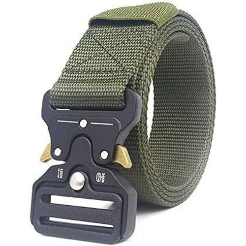Ceinture Tactique Pour Homme-Ceinture En Nylon Militaire Avec Boucle En Métal À Dégagement Rapide-129,2 X 3,8 Cm(1 Pièce,Multicolore),Vert Militaire