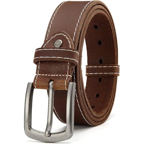 Ceinture En Cuir De Vachette Pour Homme-105-135 Cm-En Cuir De Buffle-38 Mm De Large-Métal Rétro