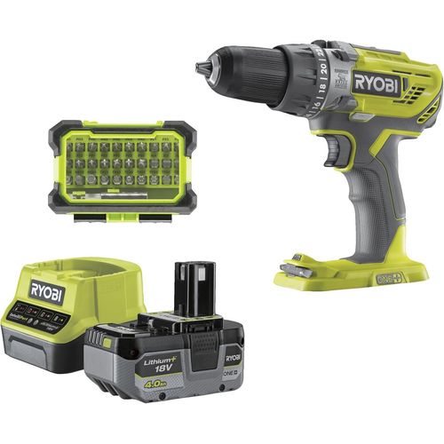 - Perceuse-Visseuse À Percussion Sans Fil 18V-50 Nm-500-1800 Tr/Min-1 Batterie Lithium+ 4,0 Ah-Chargeur 2,0 A-Livrée En Sac De Transport-R18Pd3-140S