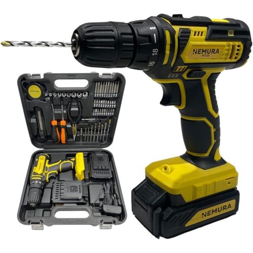 Perceuse Visseuse Sans Fil 20V-Livrée Avec 2 Batteries 1,5 Ah-Tournevis Électrique Avec Poignée Soft Grip Et Lampe Led-Malette Avec 54 Accessoires-Marque Française