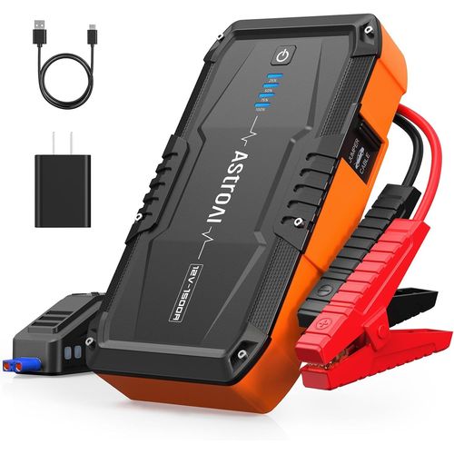 S8 Batterie De Démarrage De Voiture1500a Avec Chargeur De Prise,Démarreur Portable 12v,Booster De Batterie,Convient Pour Jusqu'à 6,0 L D'essence Et 3,0 L De Diesel