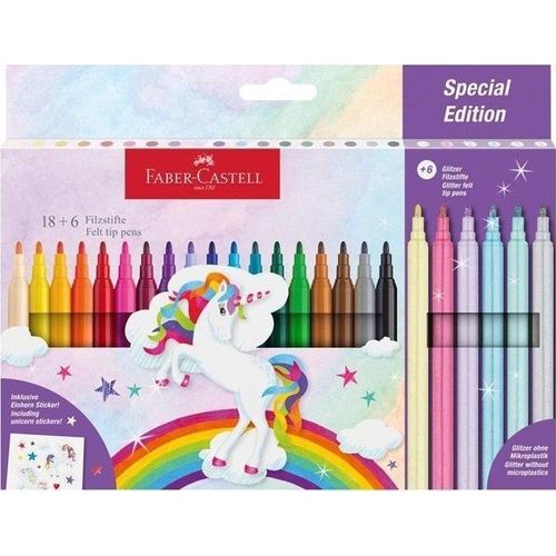 Faber-Castell - Felt-Tip Pen Unicorn 18 6 Stickers (554221)