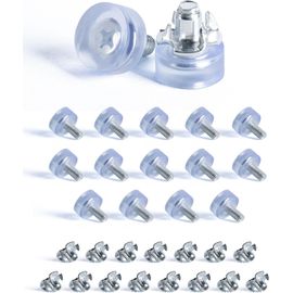 16 Pcs M6 Transparent Pied Réglables À Base Ronde,Pied Vérin De Nivellement,Pied Meublede Mise À Niveau Avec Écrou À Griffes,Pied Caoutchouc Pour Table,Chaise,Armoire