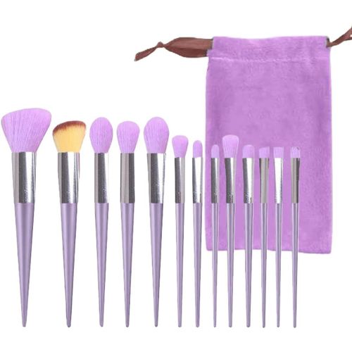 13pcs Pinceau Maquillage,Set Pinceaux Maquillages Professionnel Pour Fond De Teint,Mélange De Poudre,Fard À Joues,Contour Des Yeux,Violet 