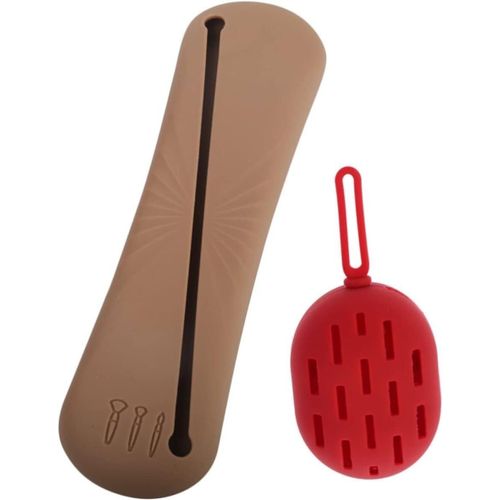 Porte-Pinceaux De Maquillage,Rangement Cosmétique,1 Set Beauty Egg Cosmetic Bag Pinceaux De Voyage Maquillage Silicone Applicateur De Maquillage Mallette De Maquillage Organisateur Conteneur Thermos 