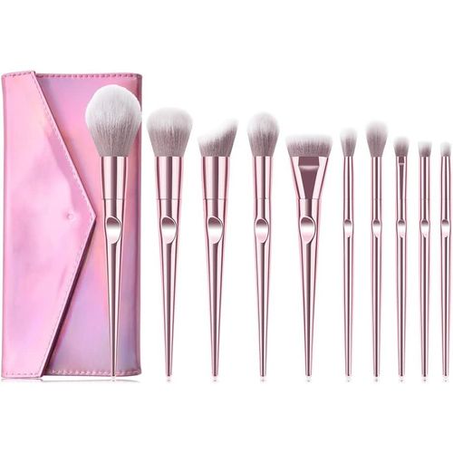Pinceaux De Maquillage,Set De Pinceaux De Maquillage Or Rose,10 Pinceaux,Fond De Teint,Ombre À Paupières,Fard À Joues,Lèvres,Set De Pinceaux De Maquillage Pour Les Yeux 