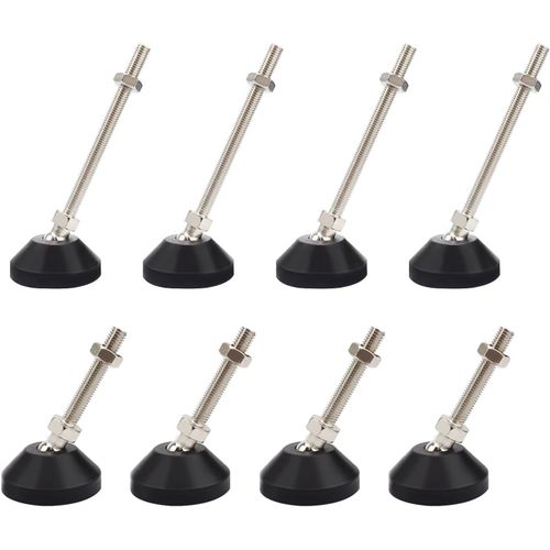 8 Pièce Pied De Table Reglables,Mise À Niveau Portante,Pieds Meuble Cuisine,Acier Au Carbone,Artisanat Galvanisé,Pied De Meuble Avec Base Antidérapante