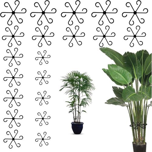 Clips De Support Pour Plantes,20 Pièces Clips En Plastique Forme De Fleur,4 Tailles(58Mm,77Mm,117Mm,135Mm),Attaches Pour Plantes Grimpantes Et Tomates,Noir