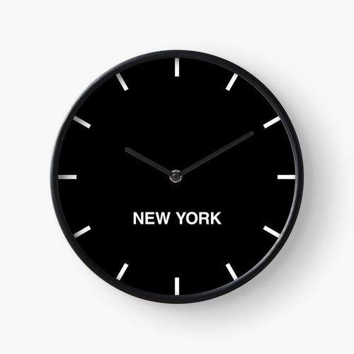 Horloge Murale Salle de presse du fuseau horaire noir de New York=130 30cm Décoration Artistique pour Cheminée, Maison, Chambre et Bureau