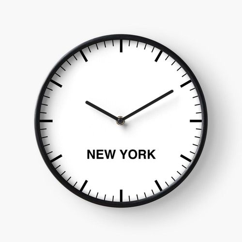 Horloge Murale Salle de presse du fuseau horaire de New York=2189 30cm Décoration Artistique pour Cheminée, Maison, Chambre et Bureau