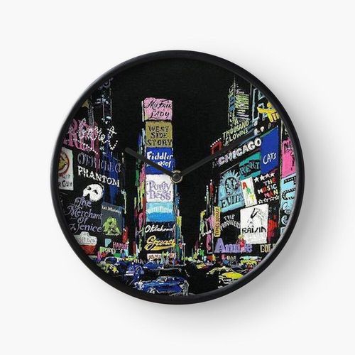 Horloge Murale Comédies musicales new-yorkaises Broadway !!=638 30cm Décoration Artistique pour Cheminée, Maison, Chambre et Bureau